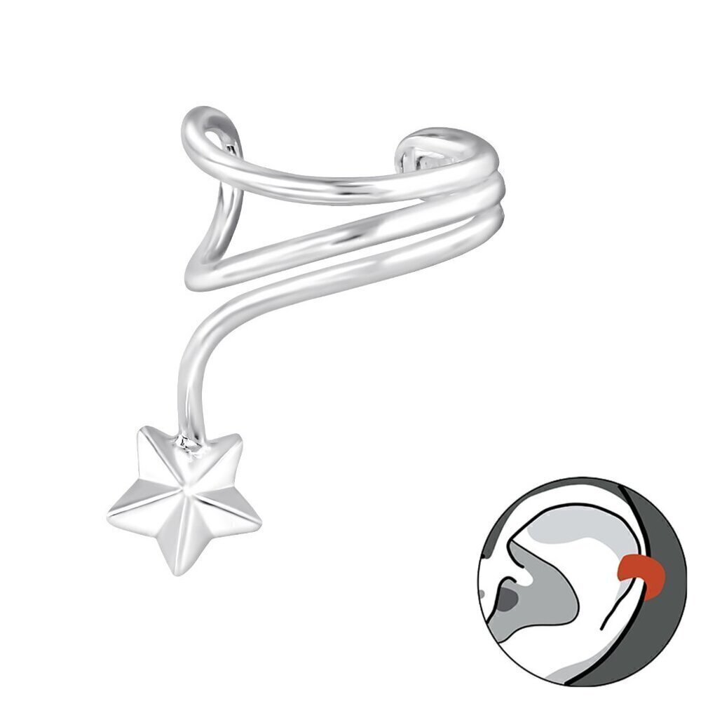 Sterling Silver Star Ear Cuff